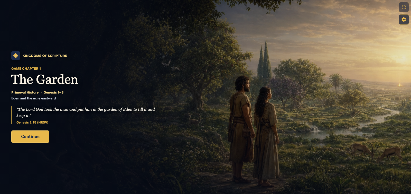 The real chapter splash for The Garden in Kingdoms of Scripture